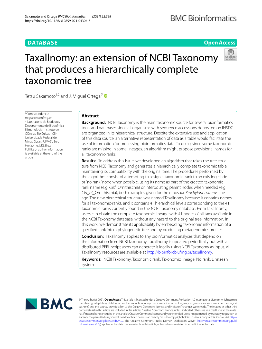 Taxallnomy: an Extension of NCBI Taxonomy That Produces a Hierarchically Complete Taxonomic Tree