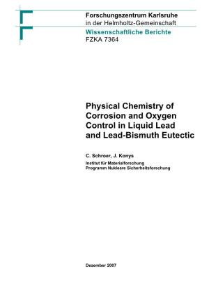 Physical Chemistry of Corrosion and Oxygen Control in Liquid Lead and Lead-Bismuth Eutectic