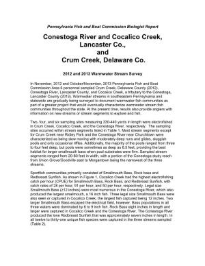 Conestoga River and Cocalico Creek, Lancaster Co., and Crum Creek, Delaware Co