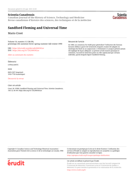 Sandford Fleming and Universal Time Mario Creet