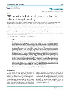 Theranostics PDE Inhibition in Distinct Cell Types to Reclaim the Balance Of