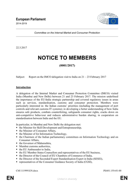 En En Notice to Members