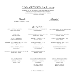 Commencement 2019