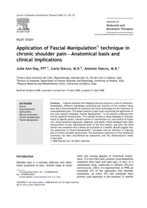 Application of Fascial Manipulation Technique in Chronic Shoulder Pain