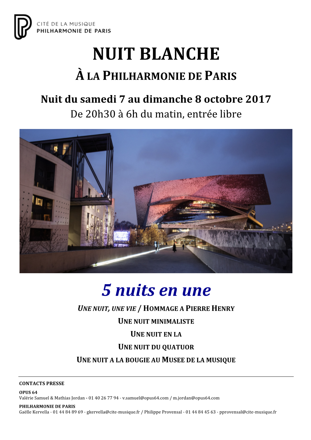 Nuit Blanche À La Philharmonie De Paris