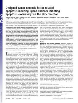 Designed Tumor Necrosis Factor-Related Apoptosis-Inducing Ligand Variants Initiating Apoptosis Exclusively Via the DR5 Receptor