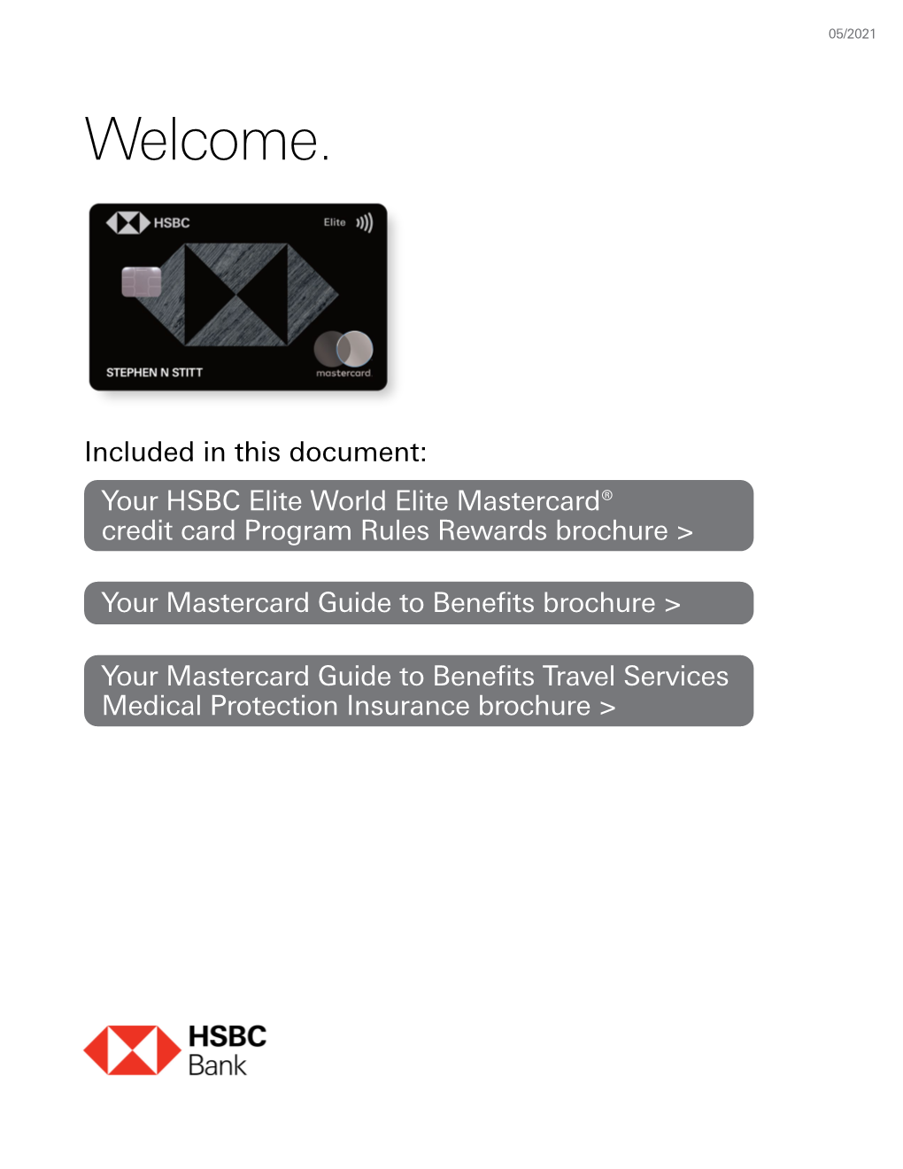 HSBC Elite World Elite Mastercard® Credit Card Program Rules Rewards Brochure >