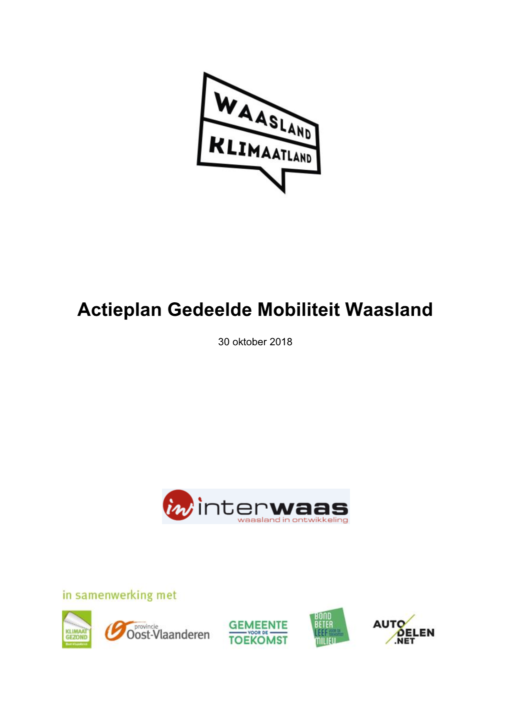 Actieplan Gedeelde Mobiliteit Waasland