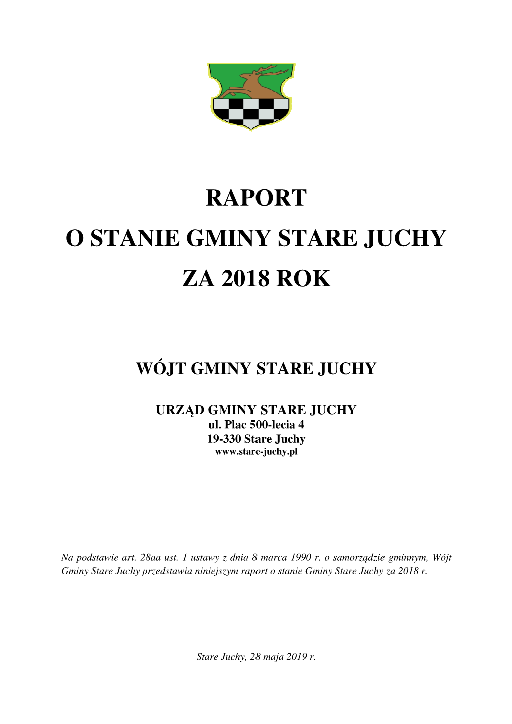 Raport O Stanie Gminy Stare Juchy Za 2018 R