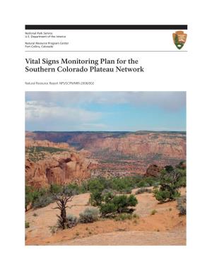 Vital Sings Monitoing Plan for the Southern Colorado Plateau Network