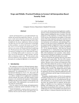 Practical Problems in System Call Interposition Based Security Tools