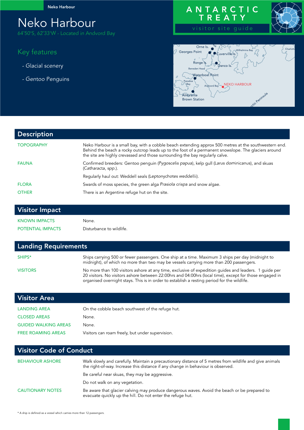 Neko Harbour ANTARCTIC Gerlache Strait Neko Harbour TREATY Enterprise Is