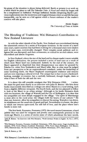 Witi Ihimaera's Contribution to New Zealand Literature