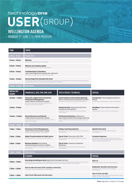 Wellington Agenda Monday 11 June | Te Papa Museum