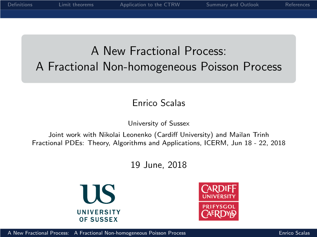 A Fractional Non-Homogeneous Poisson Process