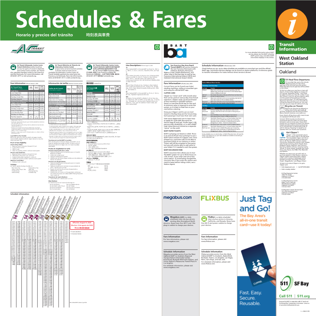 Schedule Information E Ective June, 2020