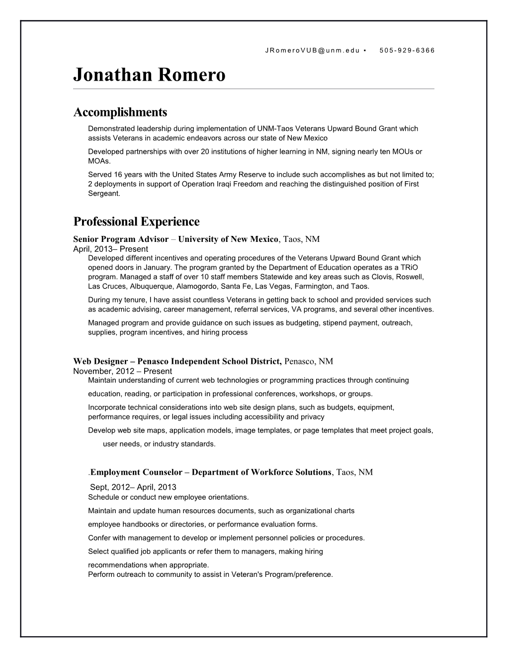 Transfer Within Company Resume