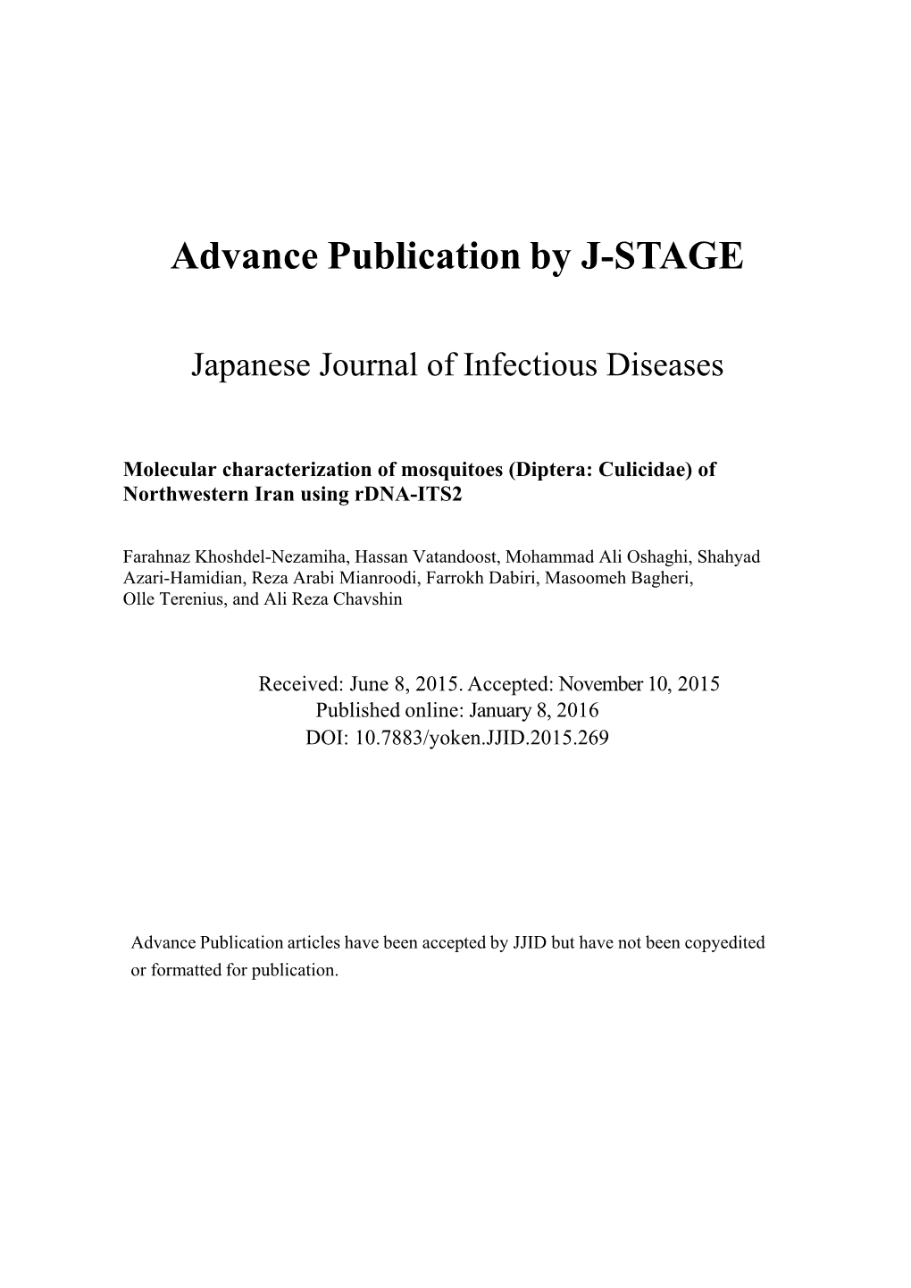 Advance Publication by J-STAGE