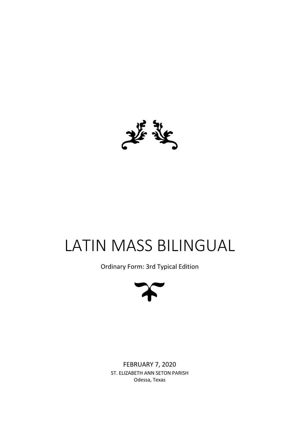 Latin Mass Bilingual