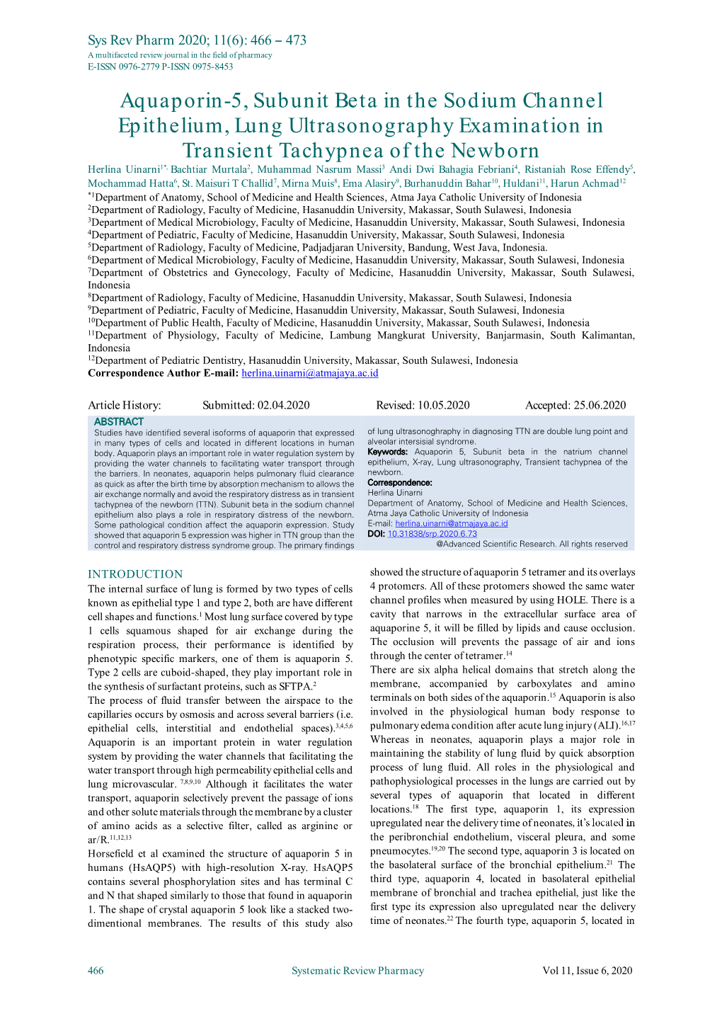 Aquaporin-5, Subunit Beta in the Sodium Channel Epithelium, Lung