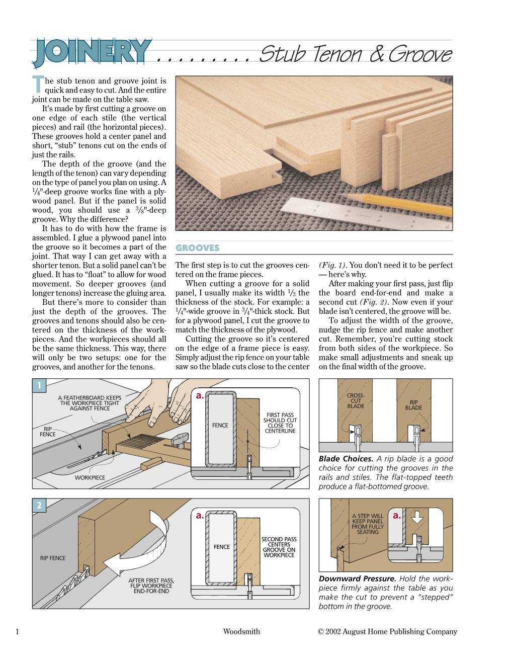 Stub Tenon & Groove