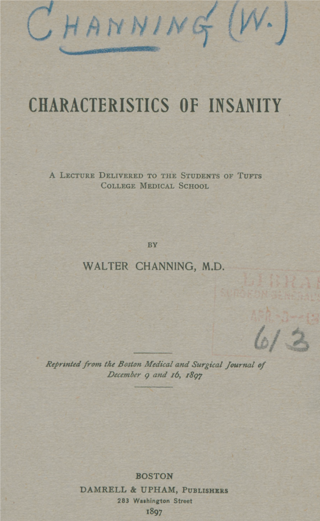 Characteristics of Insanity