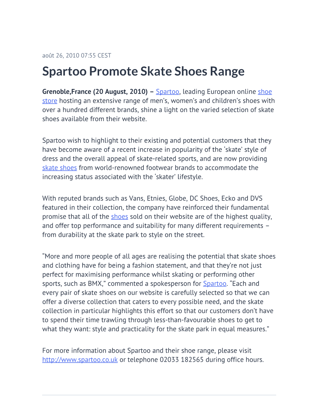 Spartoo Promote Skate Shoes Range