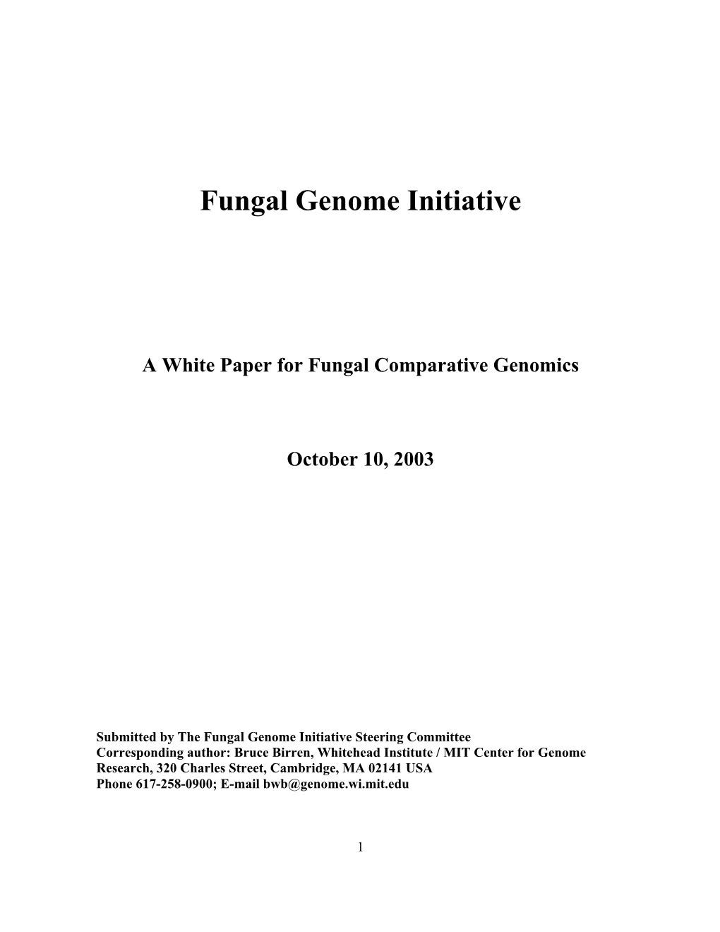 Fungal Genome Initiative