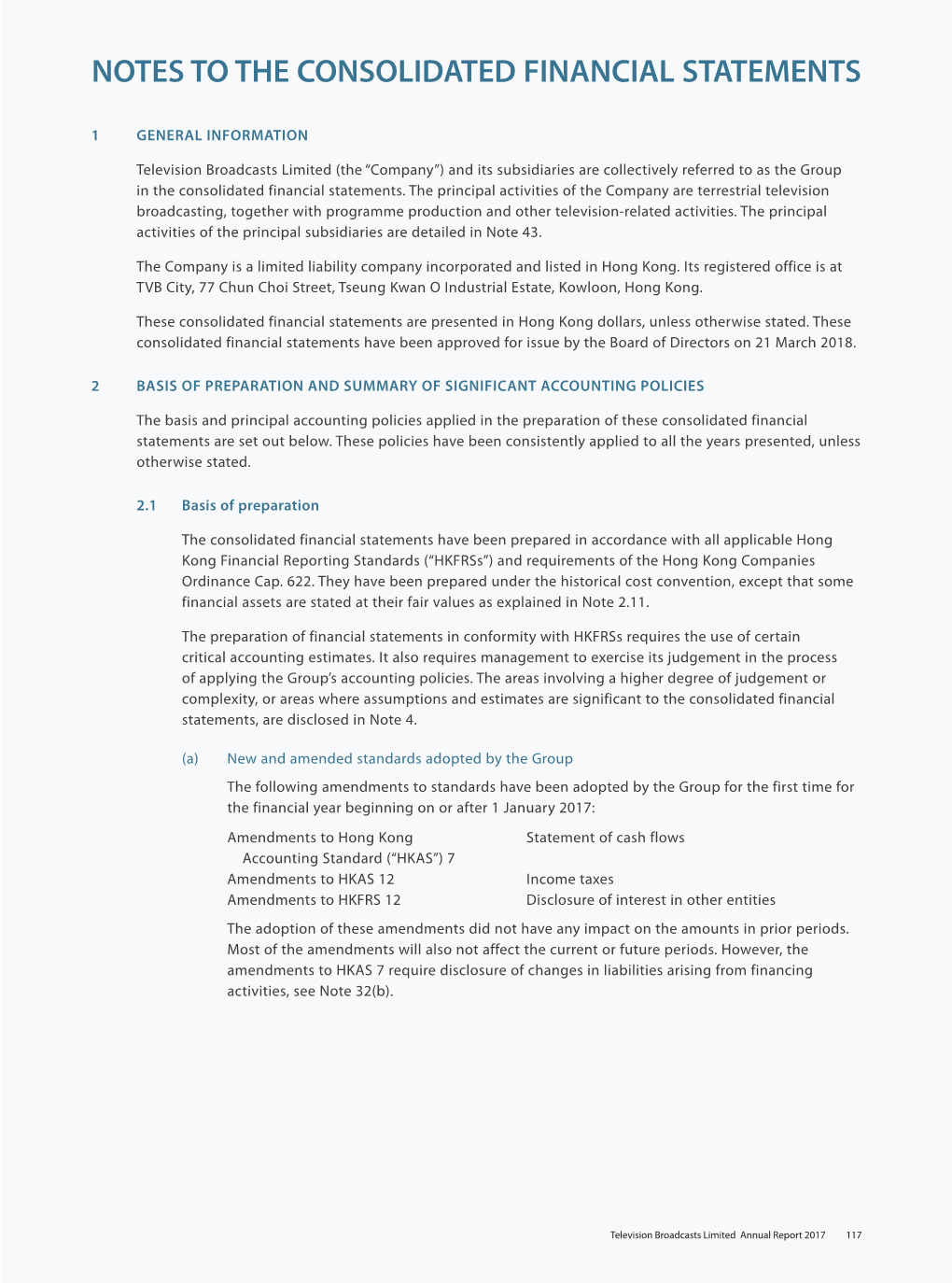 Notes to the Consolidated Financial Statements