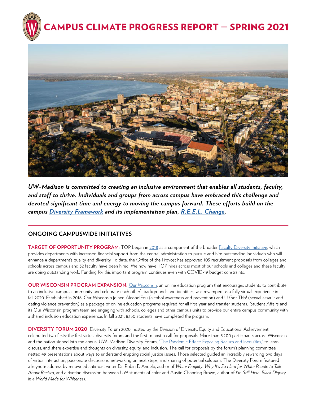 Campus Climate Progress Report — Spring 2021
