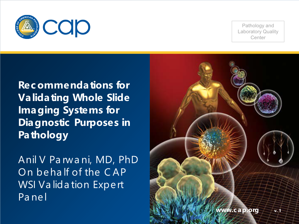 Recommendations for Validating Whole Slide Imaging Systems for Diagnostic Purposes in Pathology