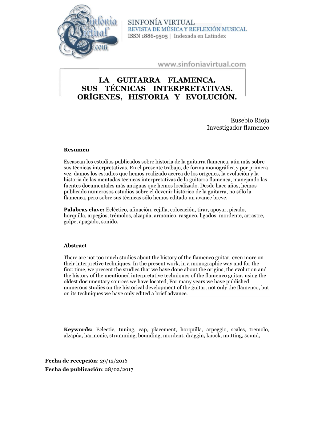 La Guitarra Flamenca. Sus Técnicas Interpretativas. Orígenes, Historia Y Evolución