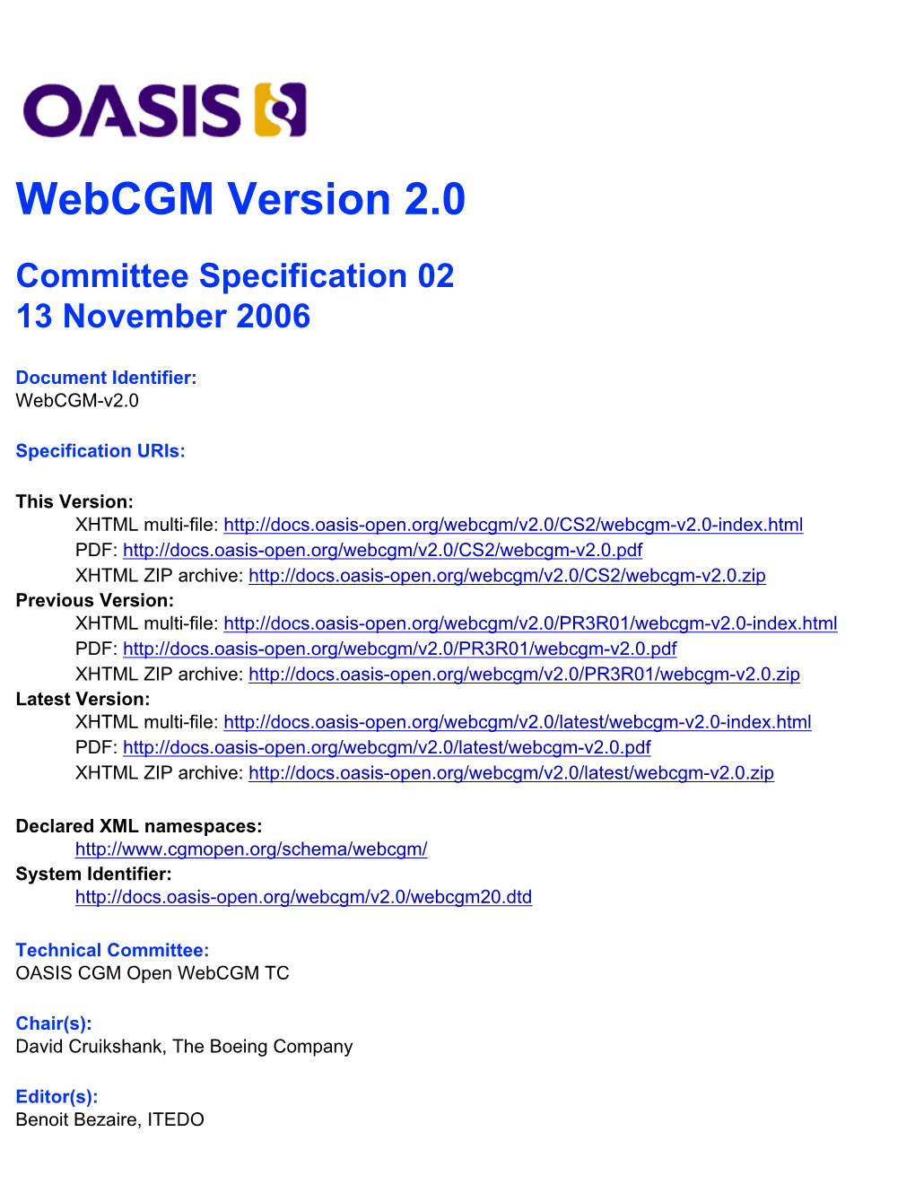 OASIS CGM Open Webcgm V2.0