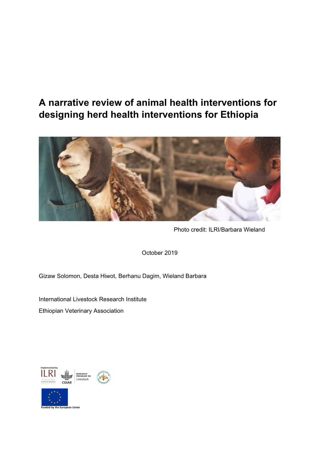 A Narrative Review of Animal Health Interventions for Designing Herd Health Interventions for Ethiopia