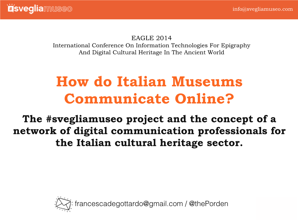 How Do Italian Museums Communicate Online?