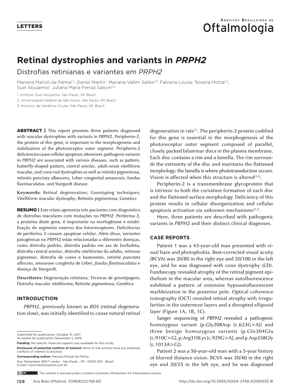 Retinal Dystrophies and Variants in PRPH2