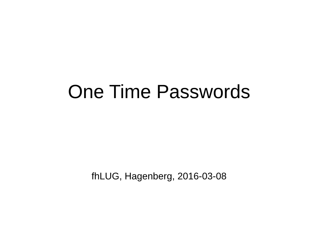 One Time Passwords