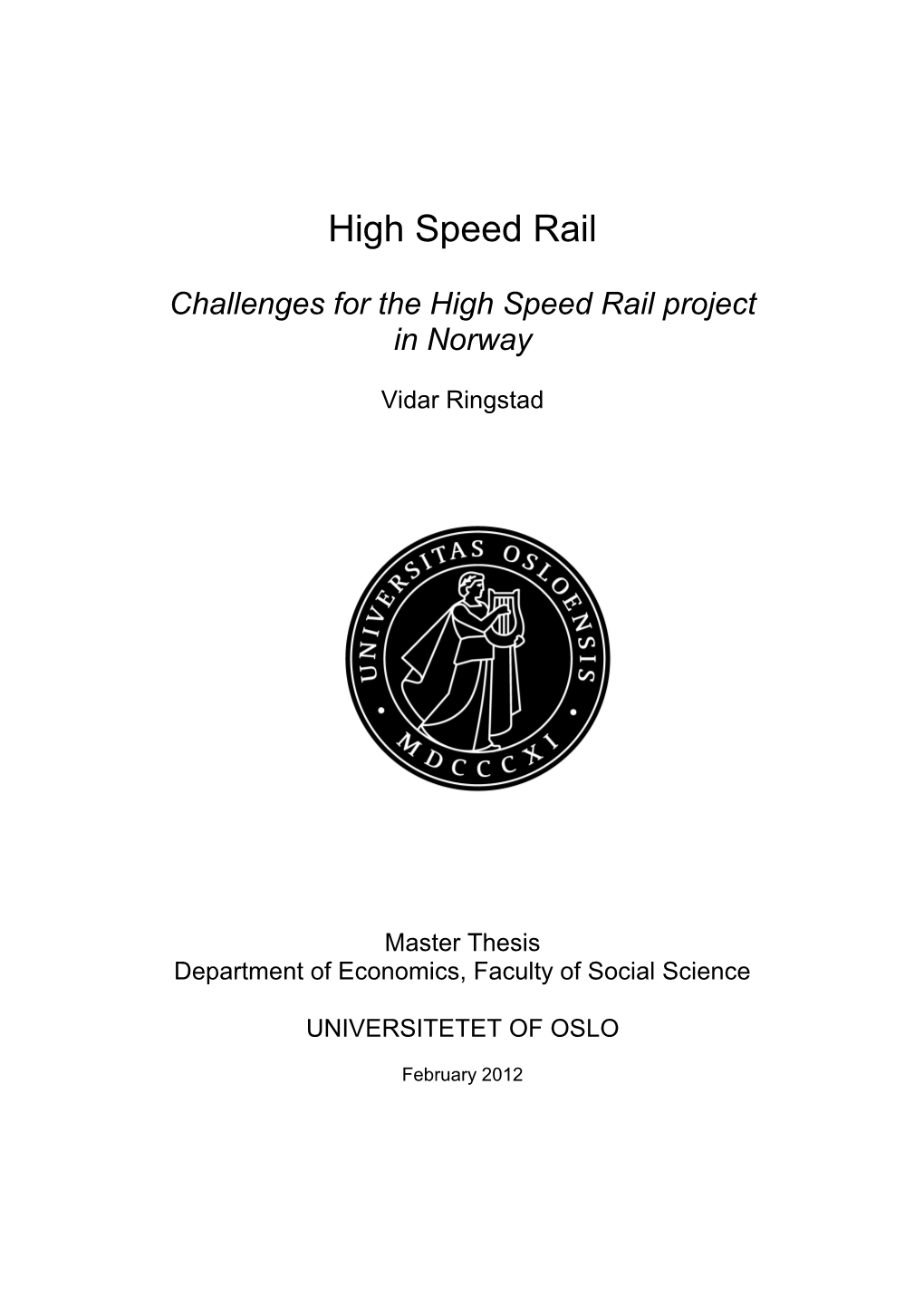 High Speed Rail