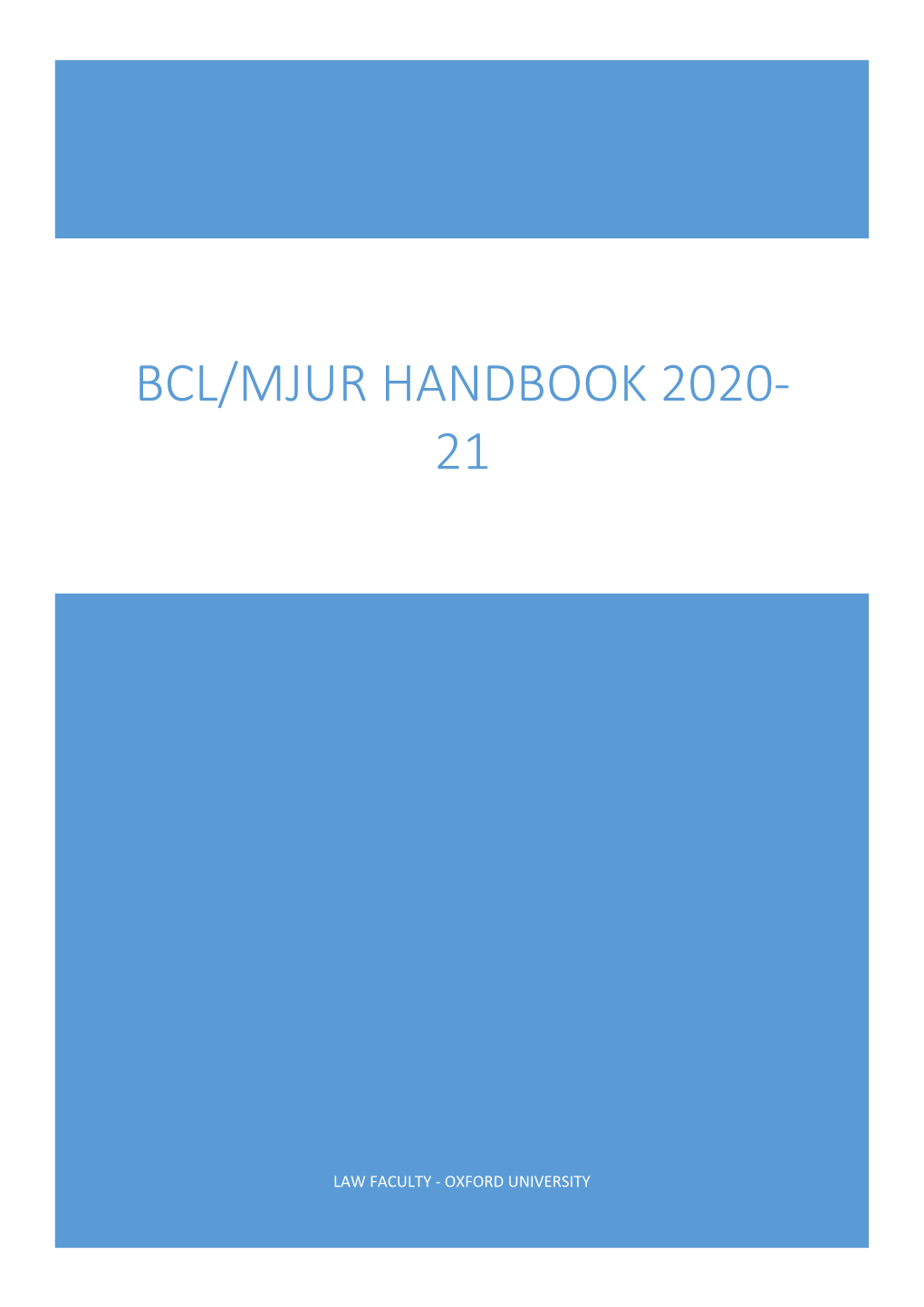 BCL/Mjur Handbook 2020-21