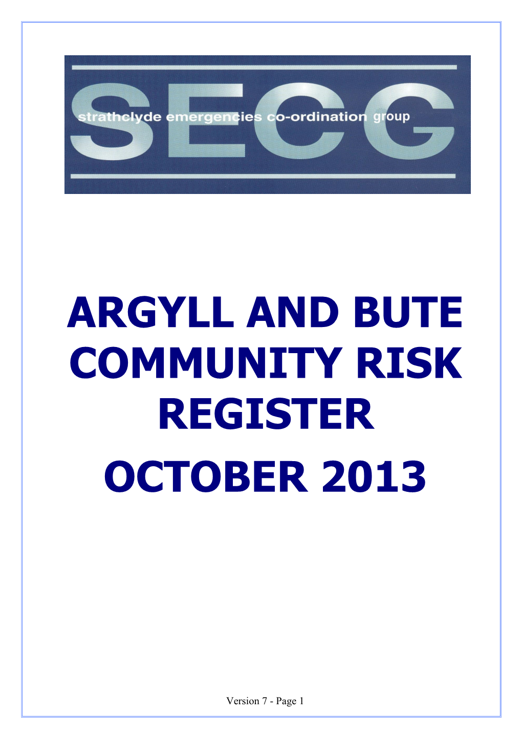 What Is the Community Risk Register