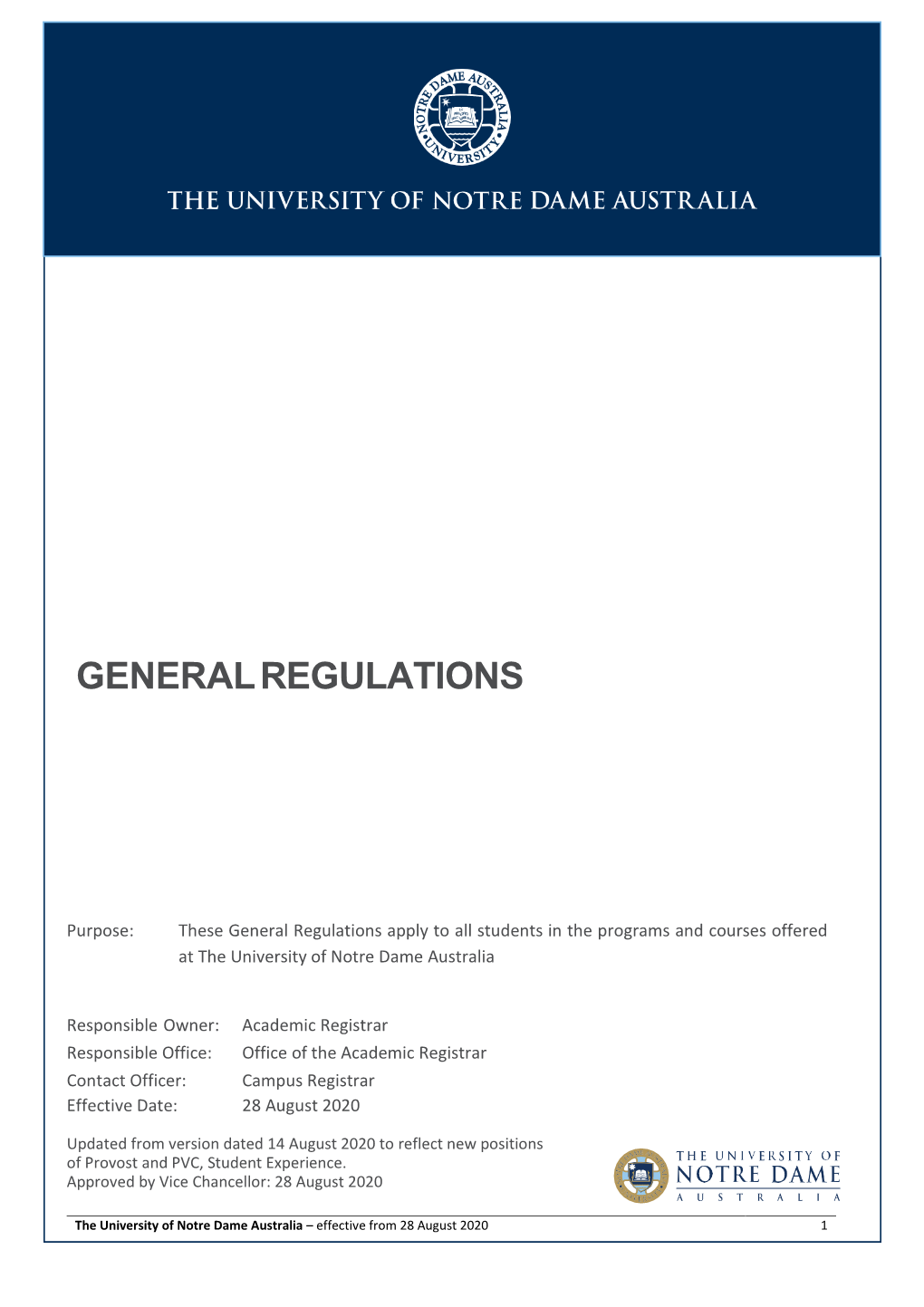 General Regulations