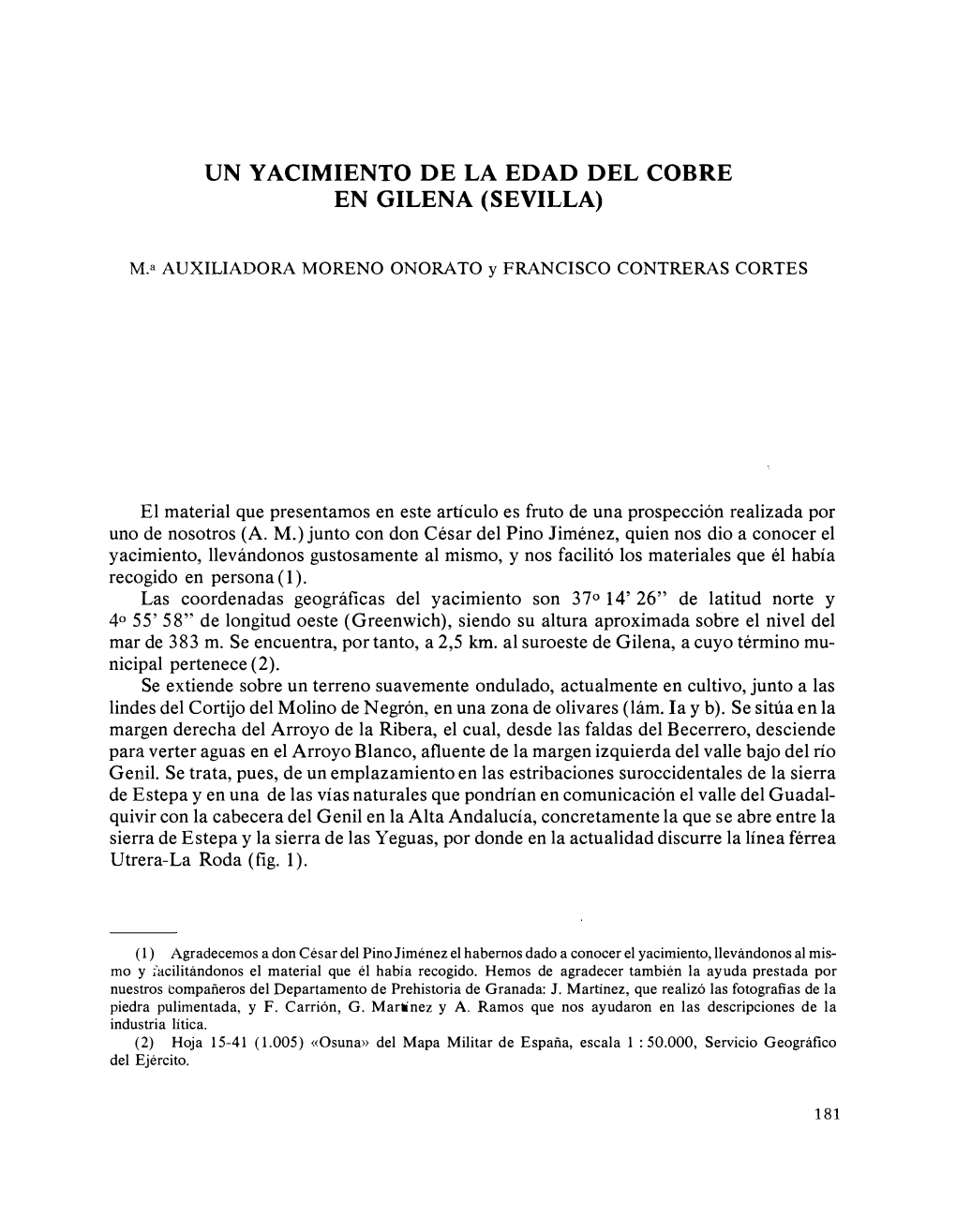 Un Yacimiento De La Edad Del Cobre En Gilena (Sevilla)