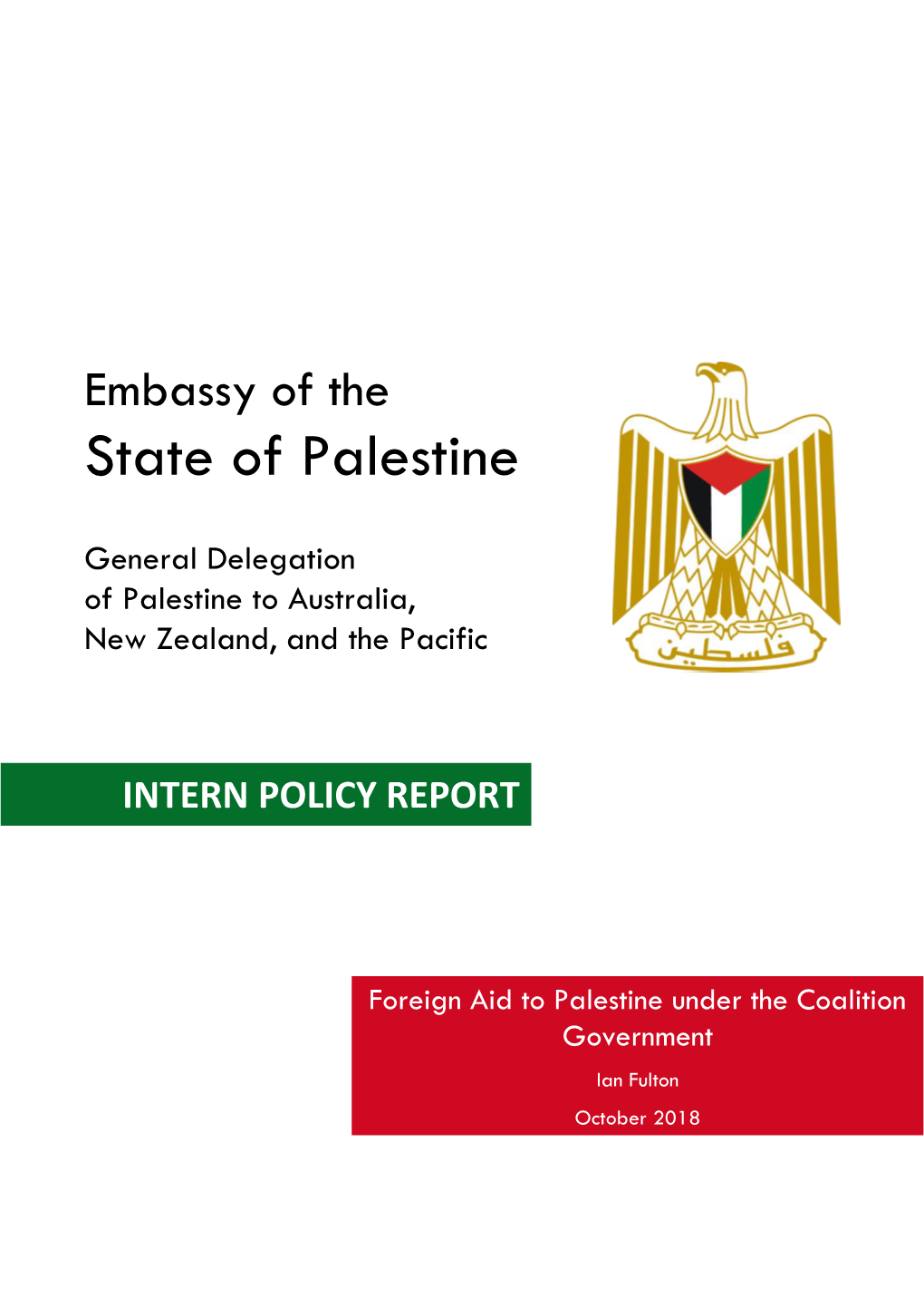 Foreign Aid to Palestine Under the Coalition Government