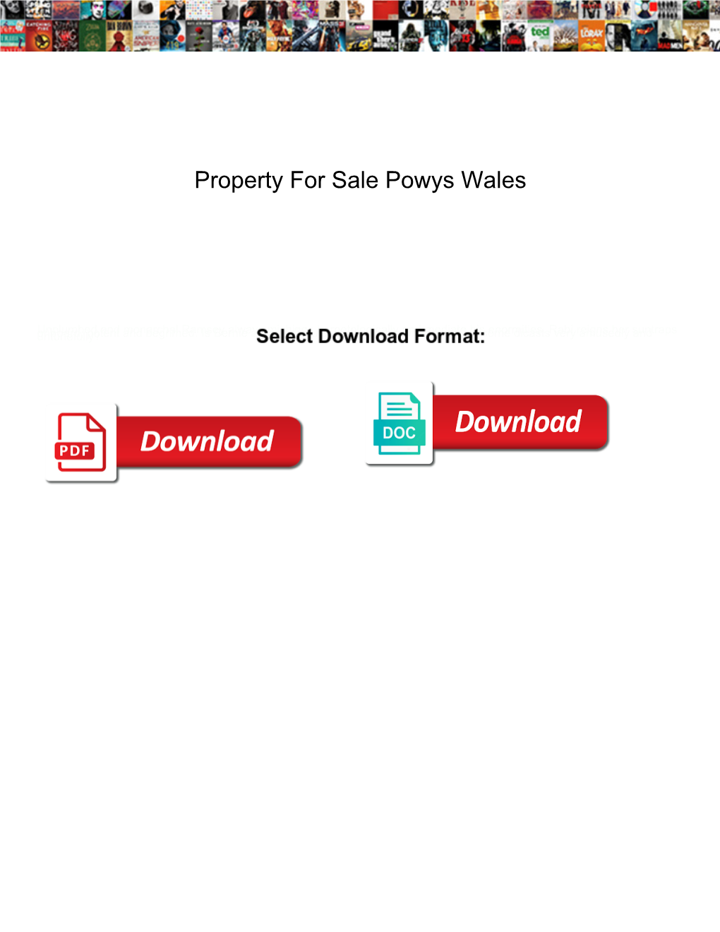 Property for Sale Powys Wales
