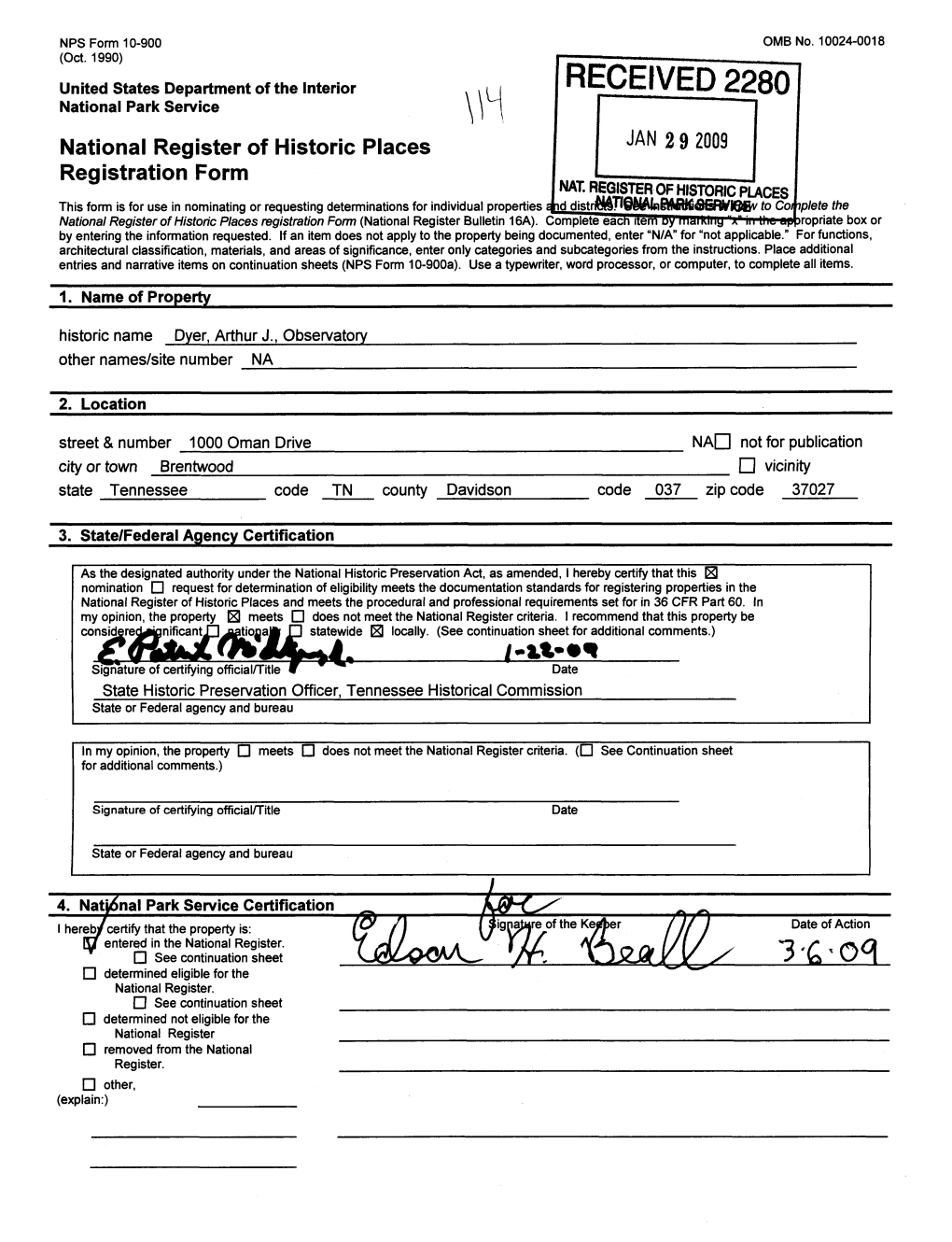 National Register of Historic Places Continuation Sheet