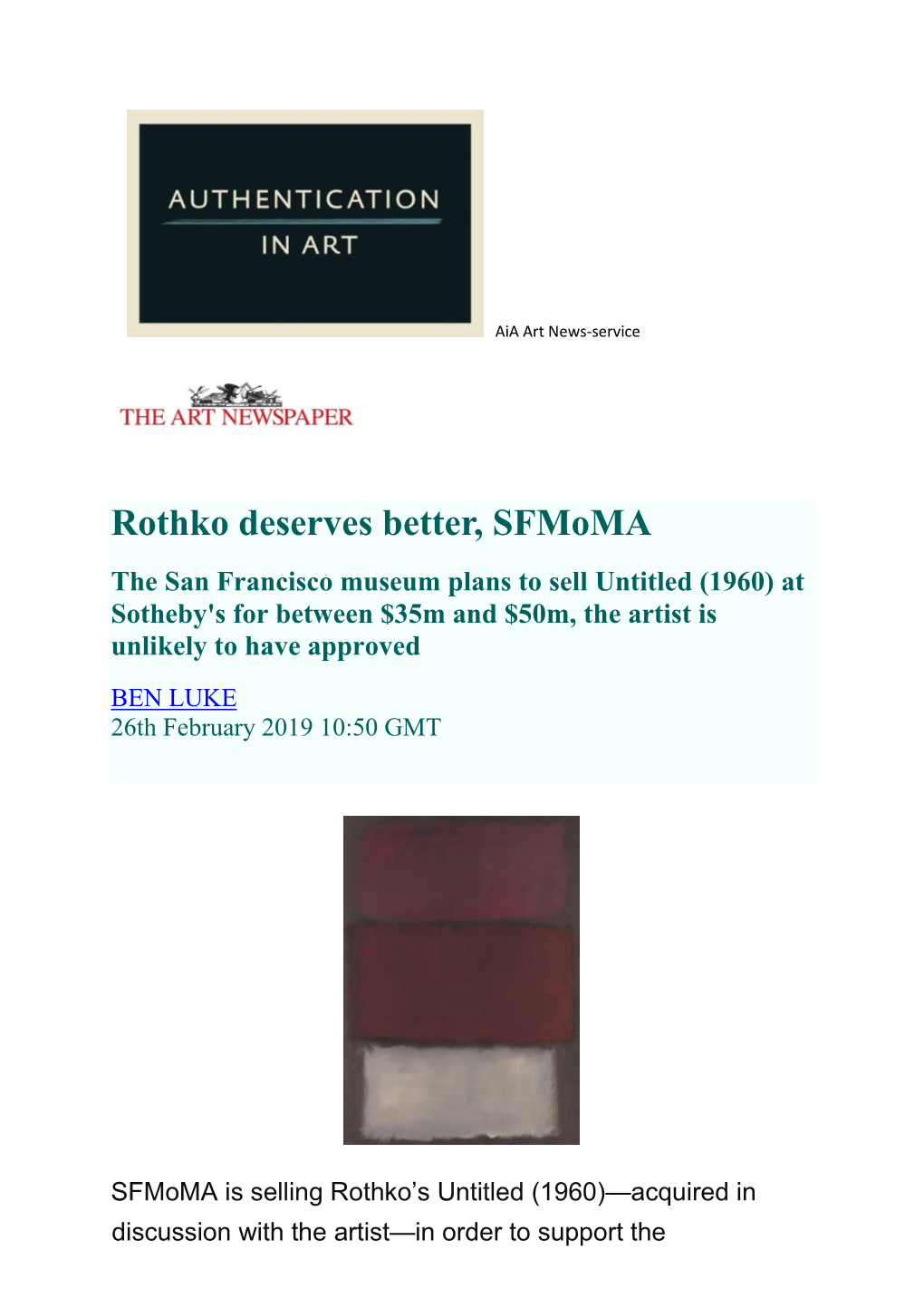 Rothko Deserves Better, Sfmoma