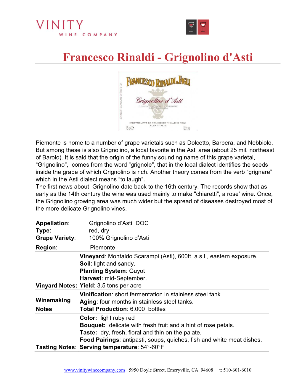 Francesco Rinaldi - Grignolino D'asti