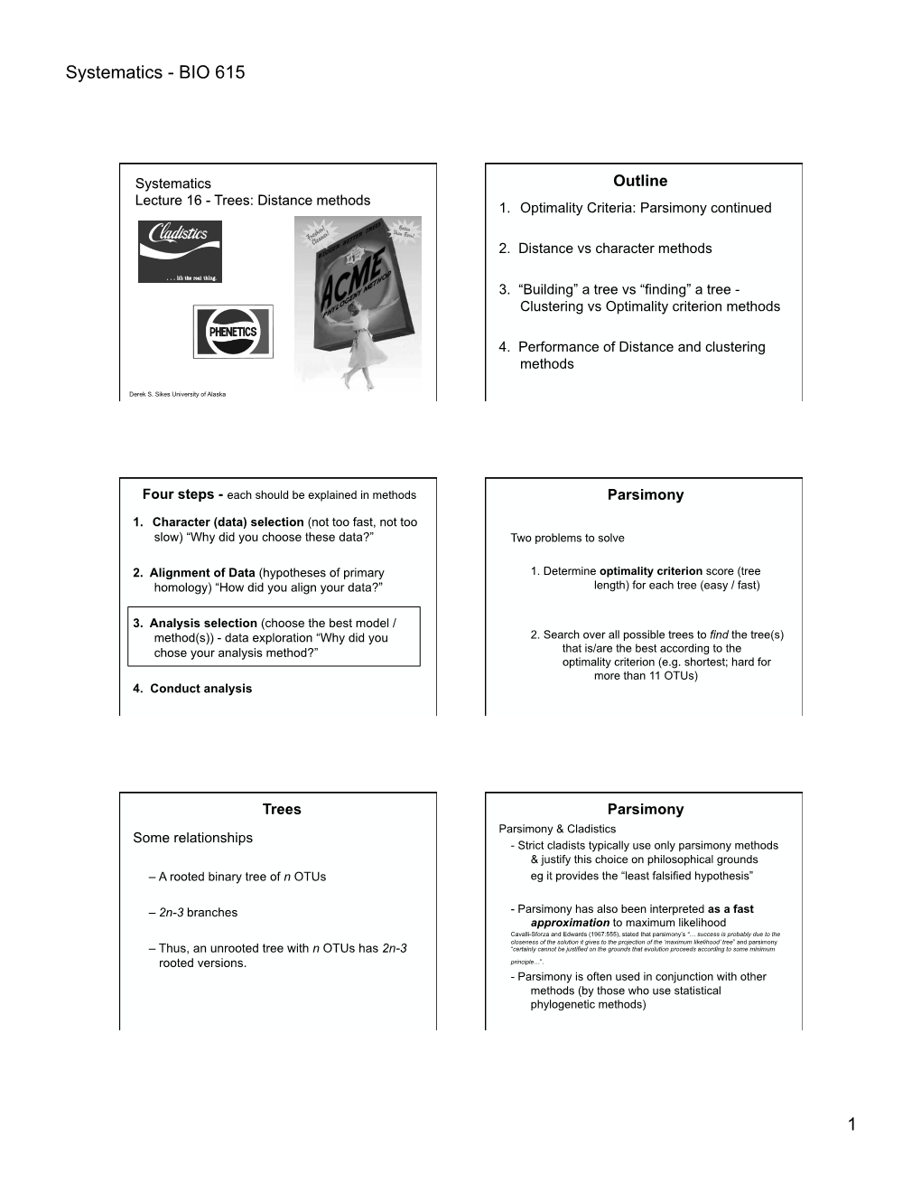 Systematics - BIO 615