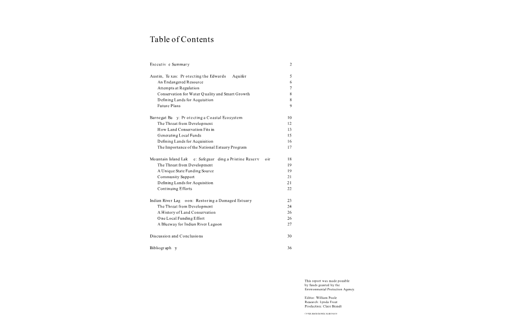 Table of Contents