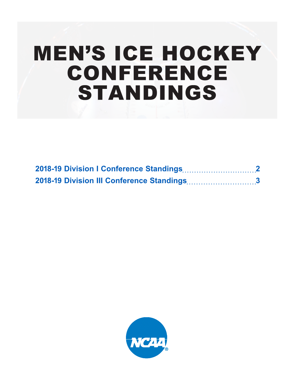 Men's Ice Hockey Conference Standings